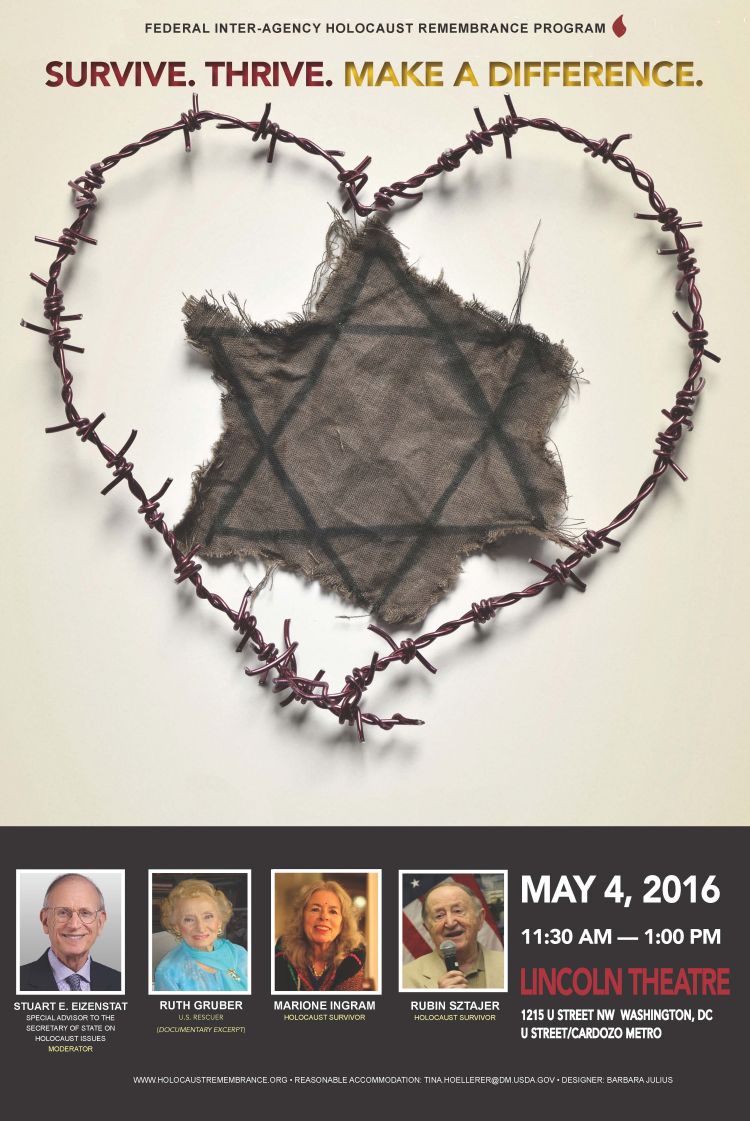 Holocaust Remembrance Program poster - 2016