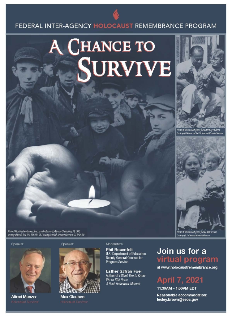 Holocaust Remembrance Program poster - 2021