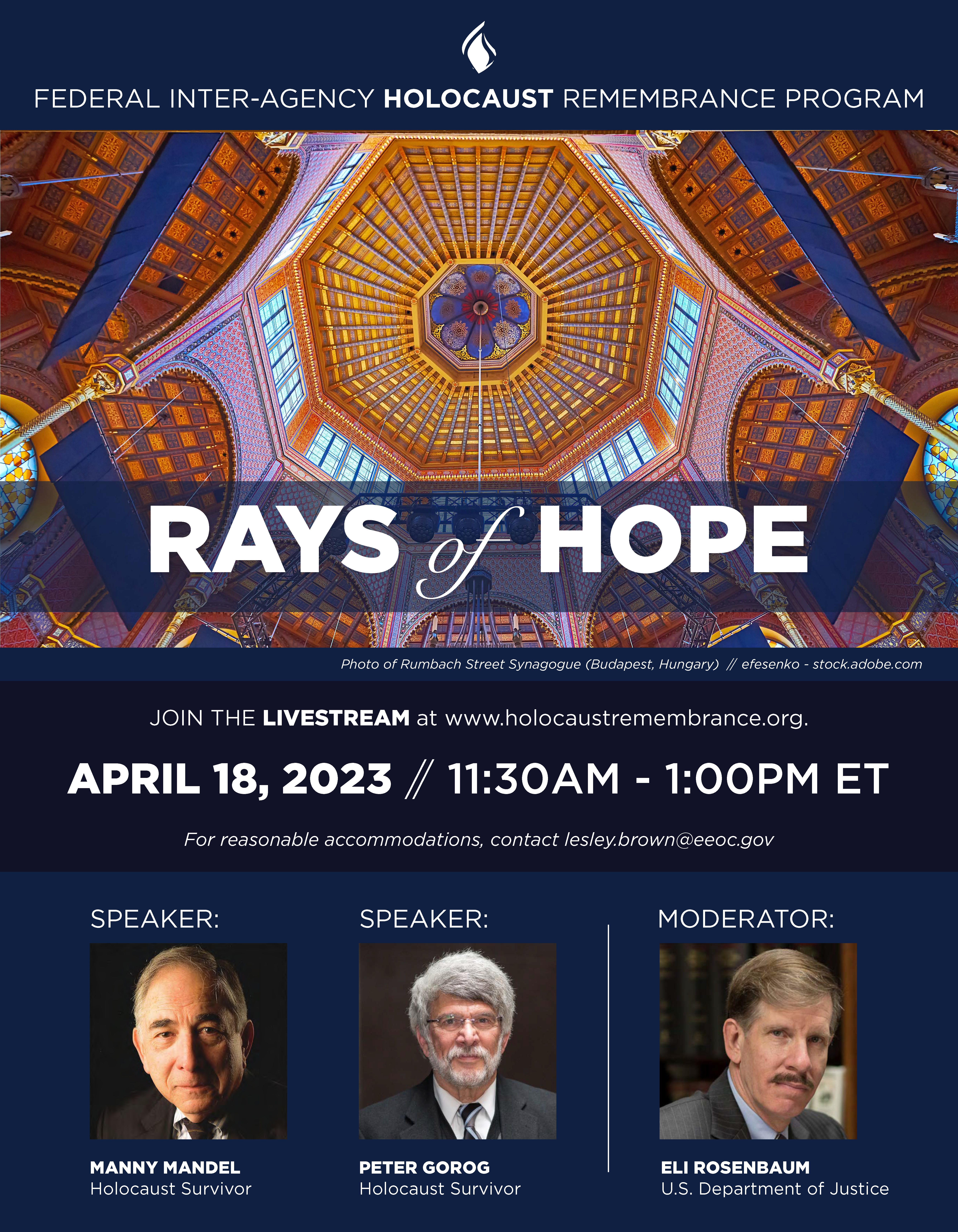 Holocaust Remembrance Program poster - 2023